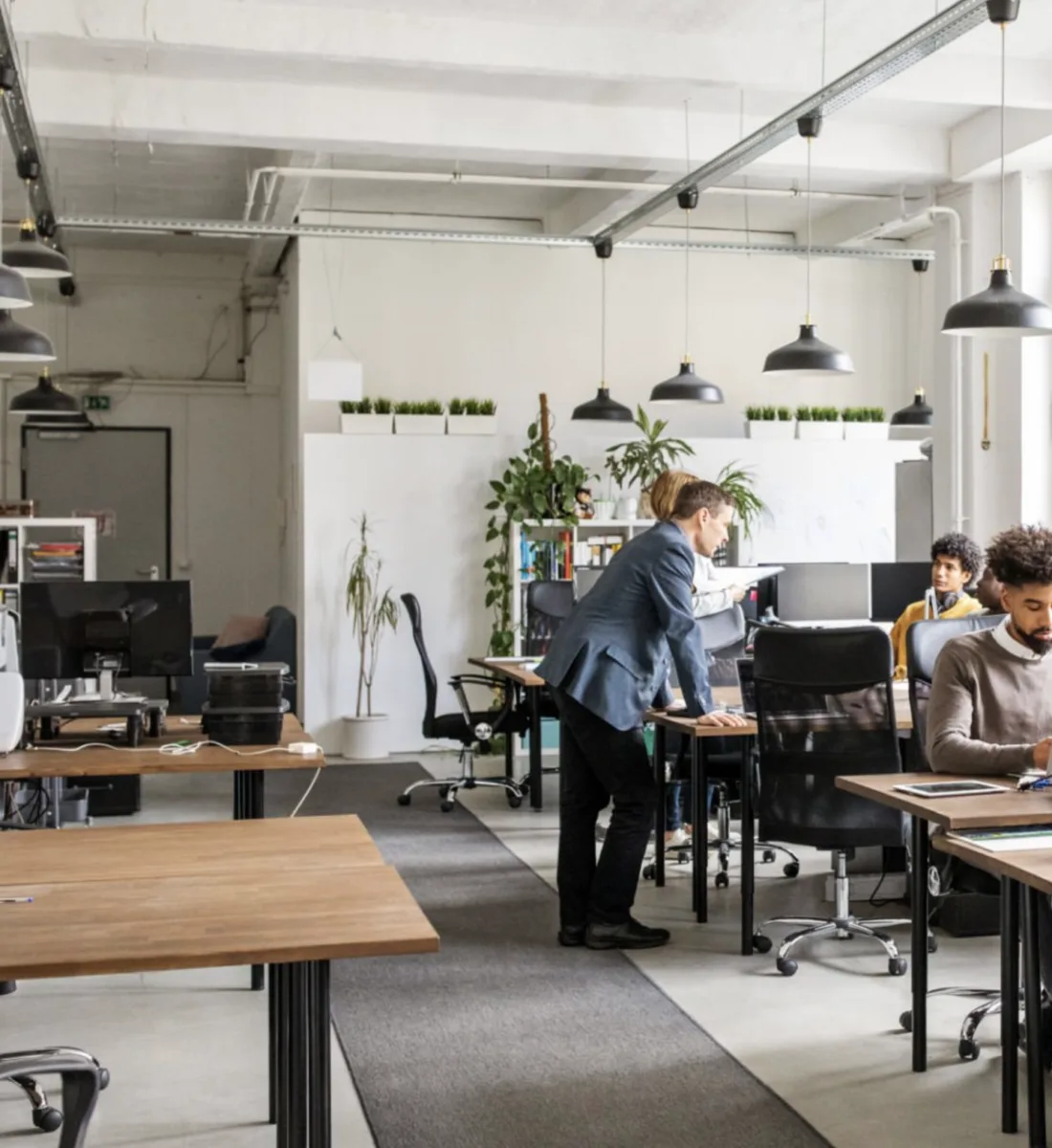 Staff working in an open-plan office