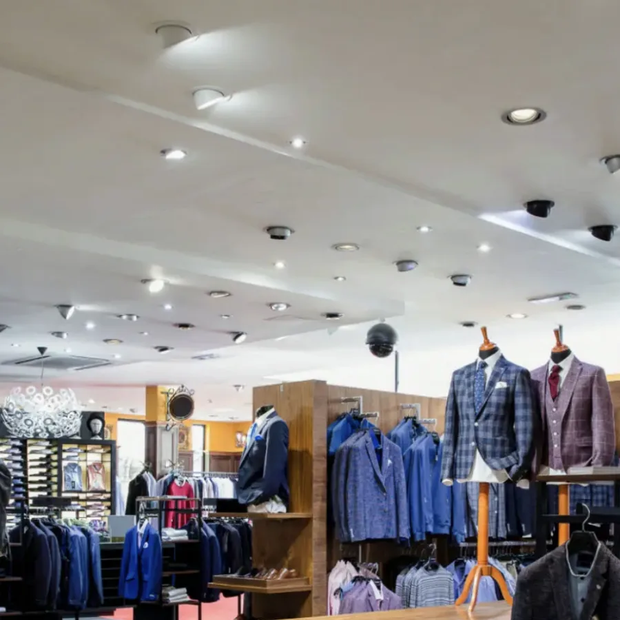 Interior of a menswear clothing store